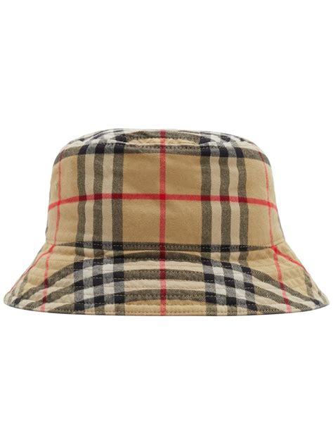 vintage check cotton bucket hat burberry|Burberry technical check hat.